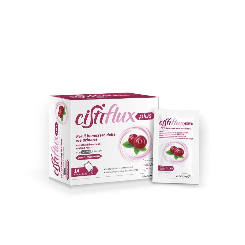 Cistiflux A Plus 36+D – Suplement për traktin urinar, 14 bustina