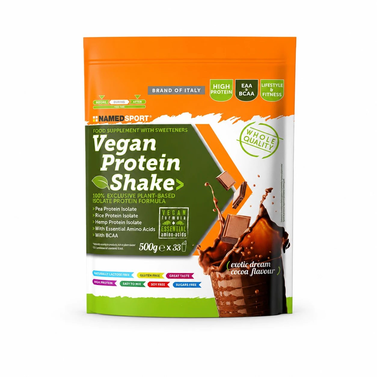 NAMEDSPORT Vegan Protein Shake – Exotic Dream Cocoa, 500 g