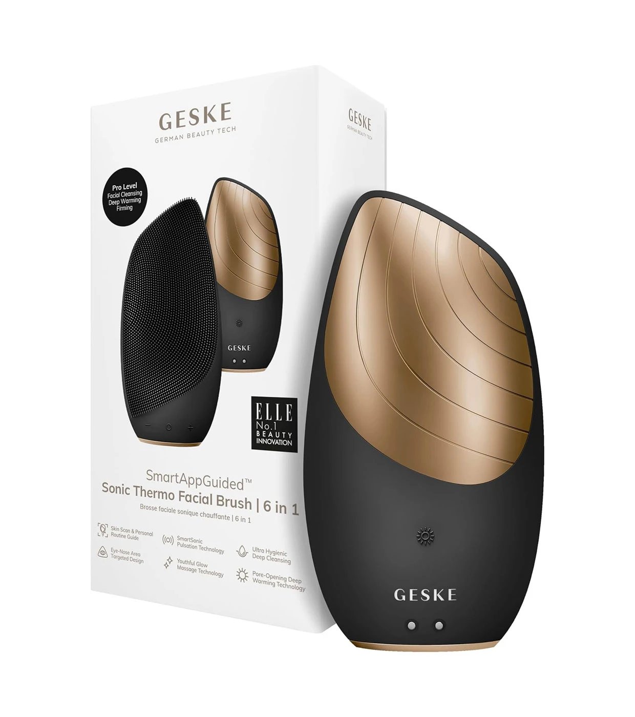 GESKE Sonic Thermo Facial Brush | 6 in 1 (Gray)