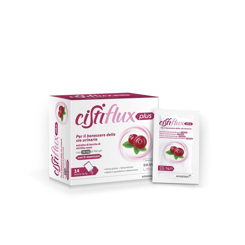 Cistiflux A Plus 36+D – Suplement për traktin urinar, 14 bustina