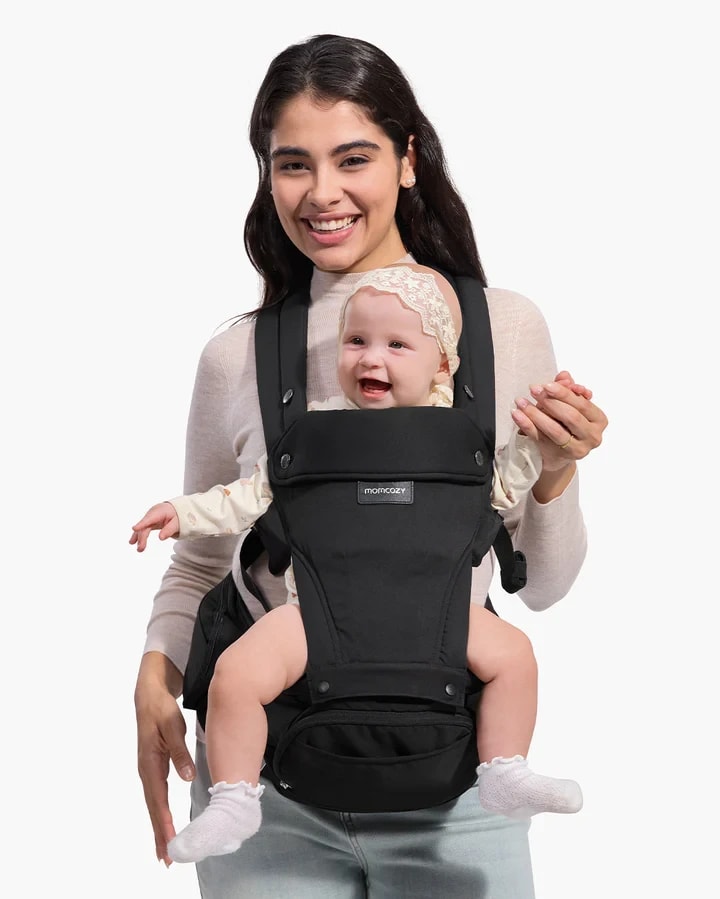 MOMCOZY 2 in 1 BABY CARRIER WITH HIP SEAT BLACK -New